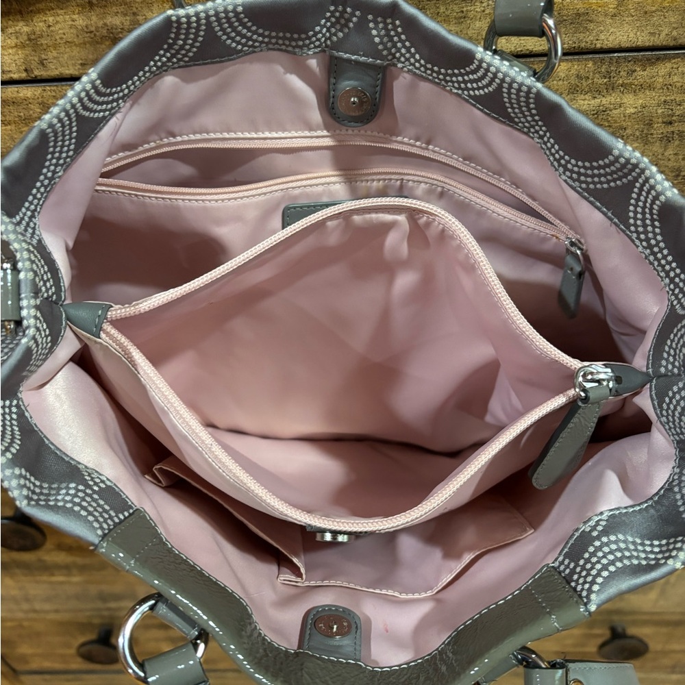 Coach Gray Ashley Dotted Op Carryall Bag‎ - Picture 8 of 15